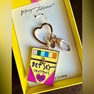 Betsey Johnson Colorful Crayon Box Keychain